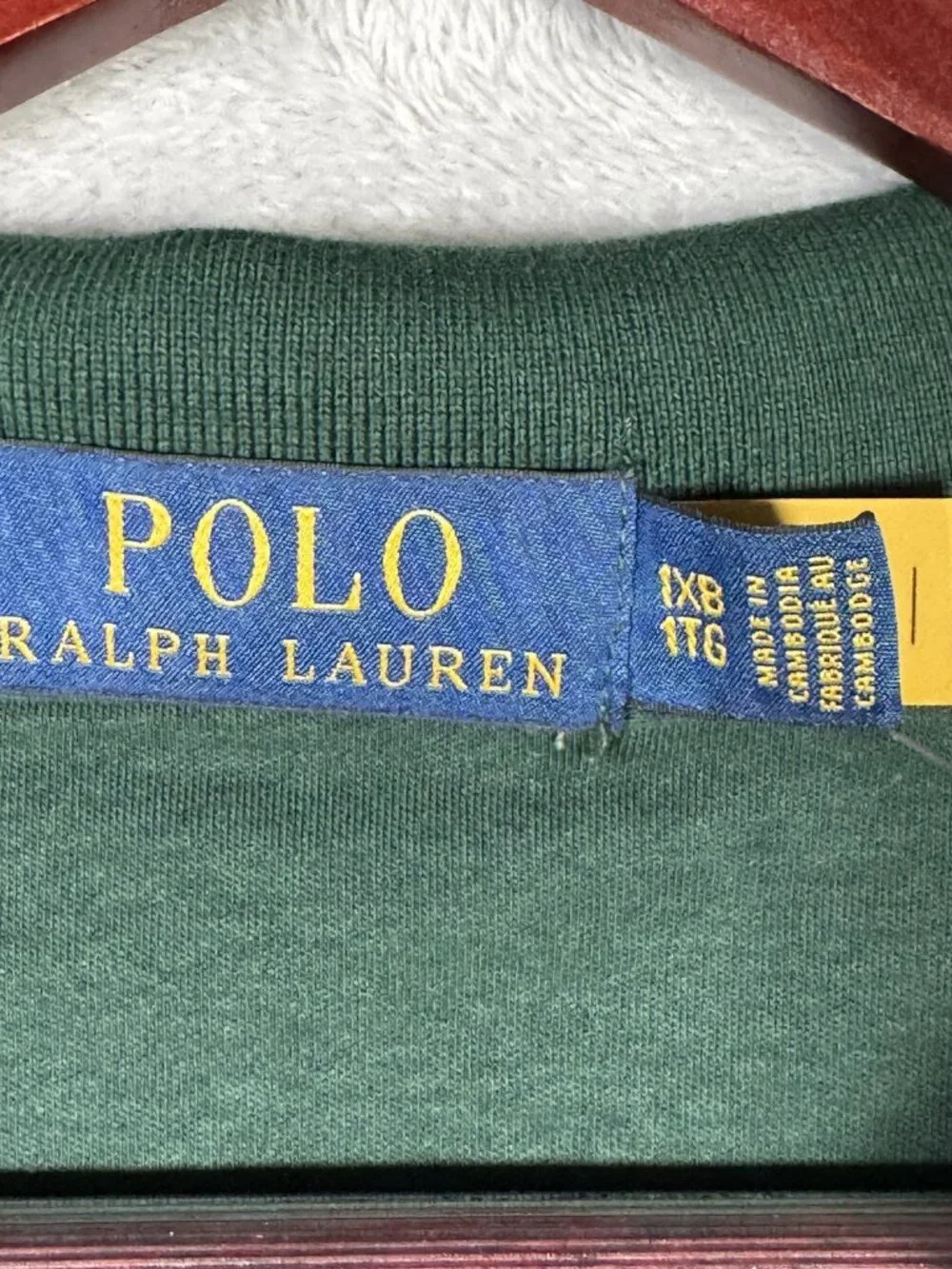 Ralph Lauren Polo Shirt Mens 1XB XL Big Green Short Sleeve Interlock Flesh Pony